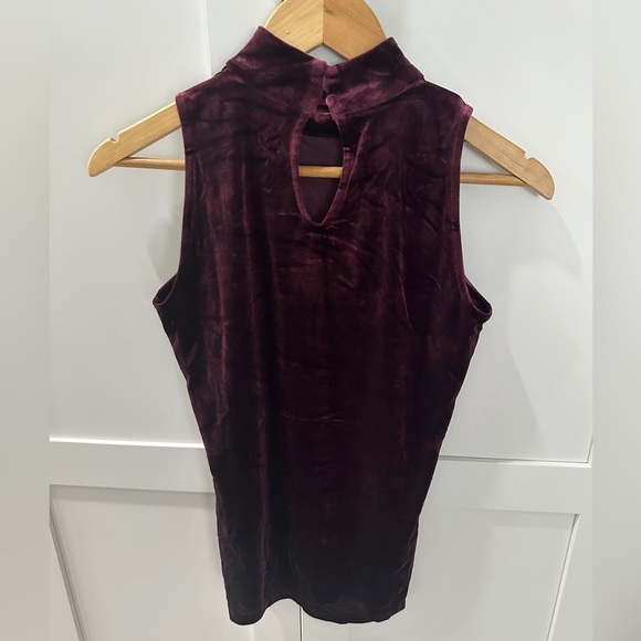 INC International Concepts Sleeveless Purple Velvet Top NWT Size Small - Picture 2 of 4
